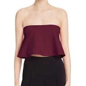 Revolve Likely Tearose Strapless Bandeau Top Burgundy